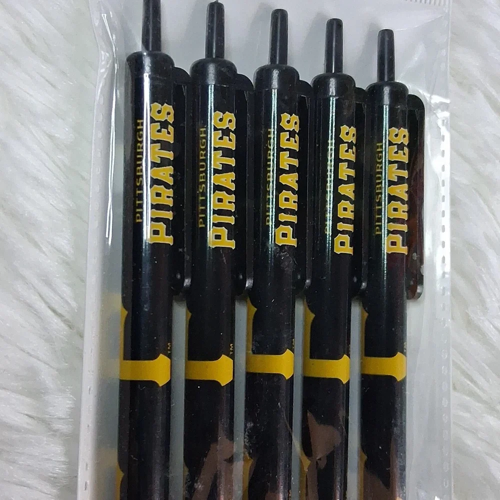 Pittsburgh Pirates 5 Pack BLACK INK Click Pens NEW